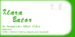 klara bator business card