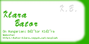 klara bator business card